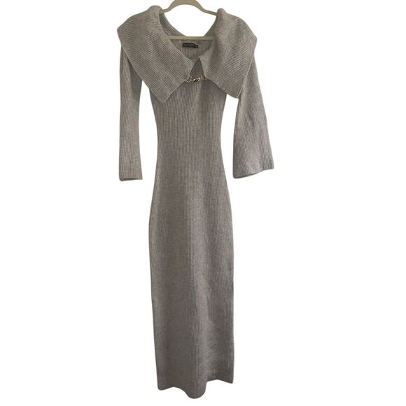 ✨Blithe LA Maxi Dress Sweater Beige Sz Small Dress✨ - Picture 8 of 12